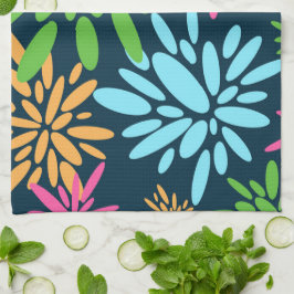 Abstrakt Colorful Fireworks Flowers Kitchen Towers Kökshandduk