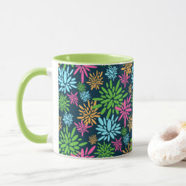 Abstrakt Colorful Fireworks Flowers Mugg