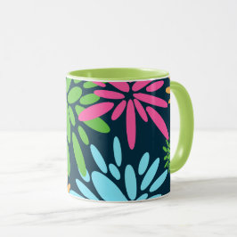 Abstrakt Colorful Fireworks Flowers Mugg