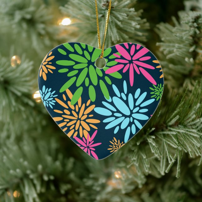 Abstrakt Colorful Fireworks Flowers Ornament (Träd)