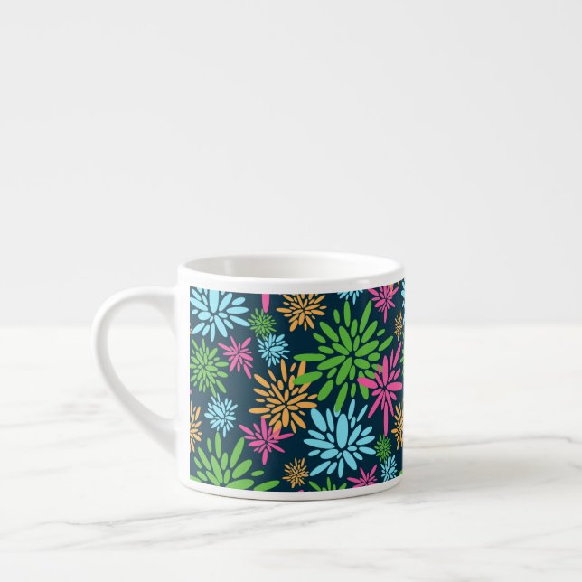 Abstrakt Colorful Fireworks Flowers Specialty Mugg Espressomugg (Vänster)