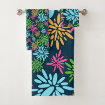 Abstrakt Colorful Fireworks Flowers Towel