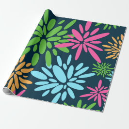 Abstrakt Colorful Fireworks Flowers Wrapping Pappe Presentpapper