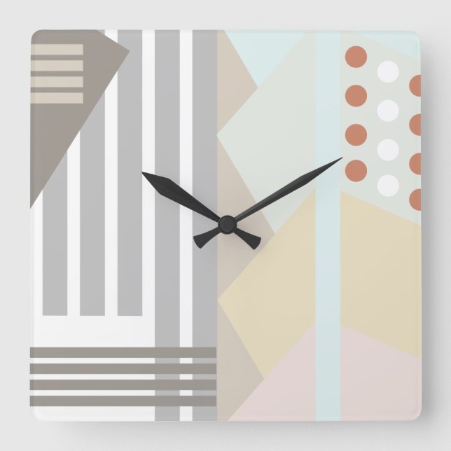Abstrakt Colorful Geometric Figurer Fyrkantig Klocka (Framsida)