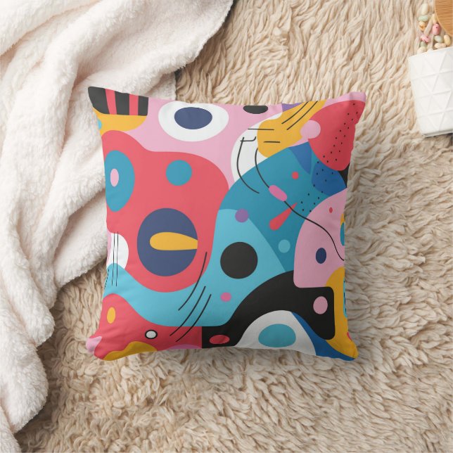 Abstrakt Colorful Geometric Mönster Kudde (Filt)