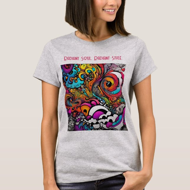 Abstrakt Colorful Graffiti Mönster Stänk Art T Shirt (Framsida)