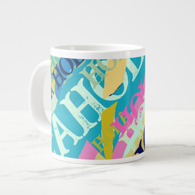 Abstrakt Colorful Hola Jumbo Mugg (Framsida vänster)