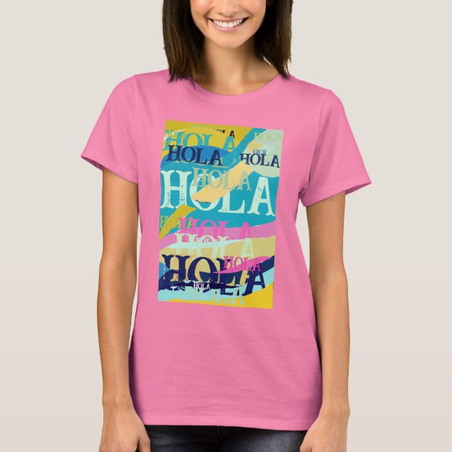 Abstrakt Colorful Hola T Shirt (Framsida)