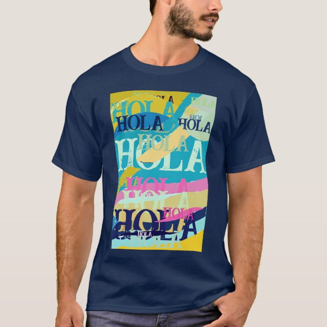 Abstrakt Colorful Hola T Shirt (Framsida)