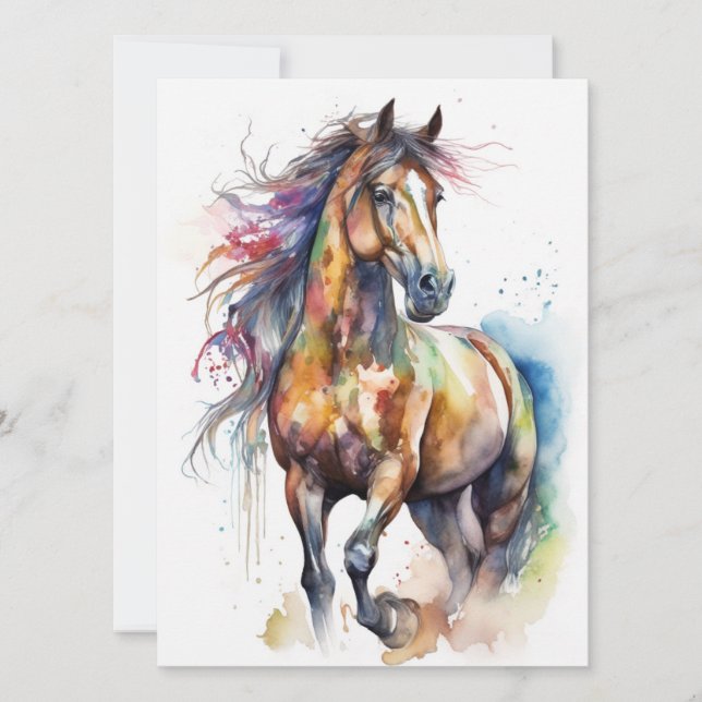 Abstrakt Colorful Horse Kort (Framsida)
