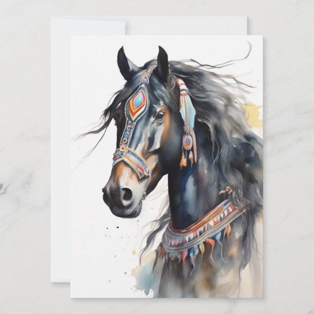 Abstrakt Colorful Horse Kort (Framsida)