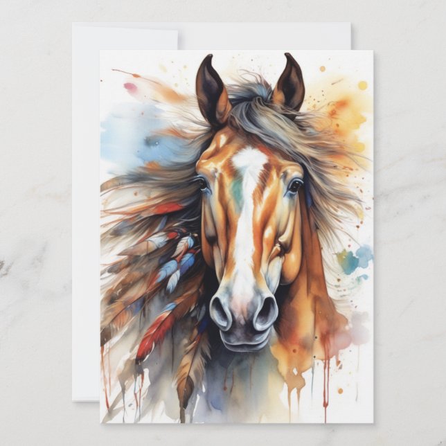 Abstrakt Colorful Horse Kort (Framsida)