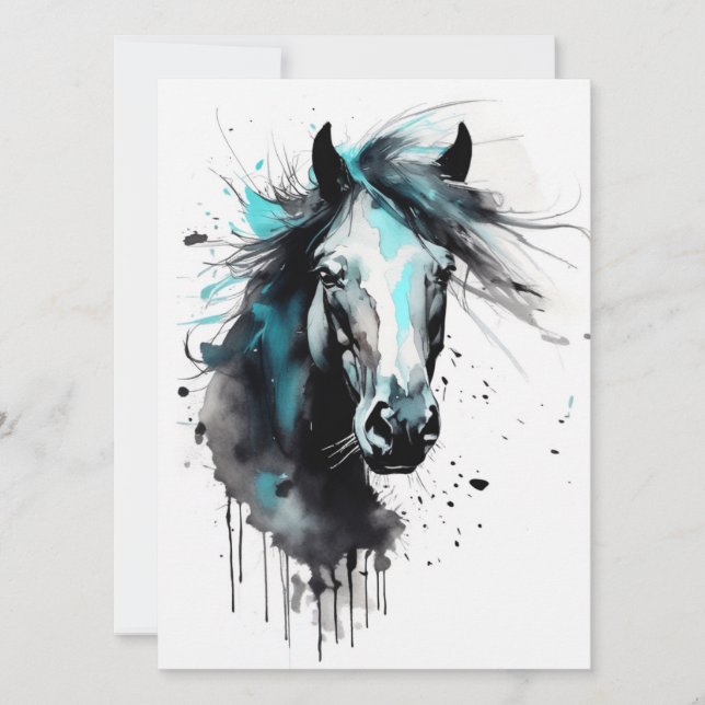 Abstrakt Colorful Horse Kort (Framsida)