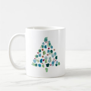 Abstrakt Colorful Julgran Kaffemugg