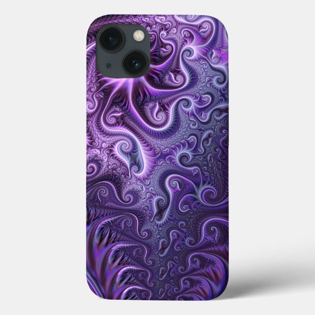 Abstrakt Colorful Lilac & Violet Spiral Mönster (Baksida)