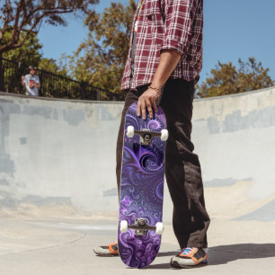 Abstrakt Colorful Lilac & Violet Spiral Mönster Mini Skateboard Bräda 18,5 Cm