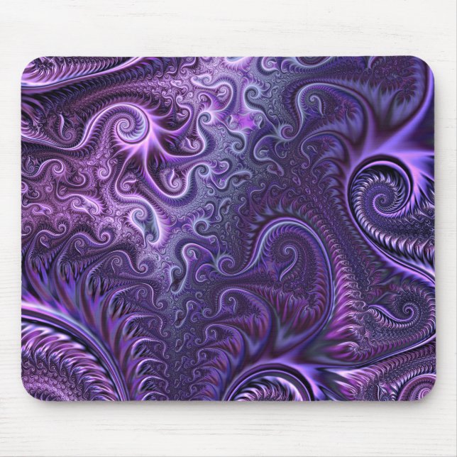 Abstrakt Colorful Lilac & Violet Spiral Mönster Musmatta (Framsidan)