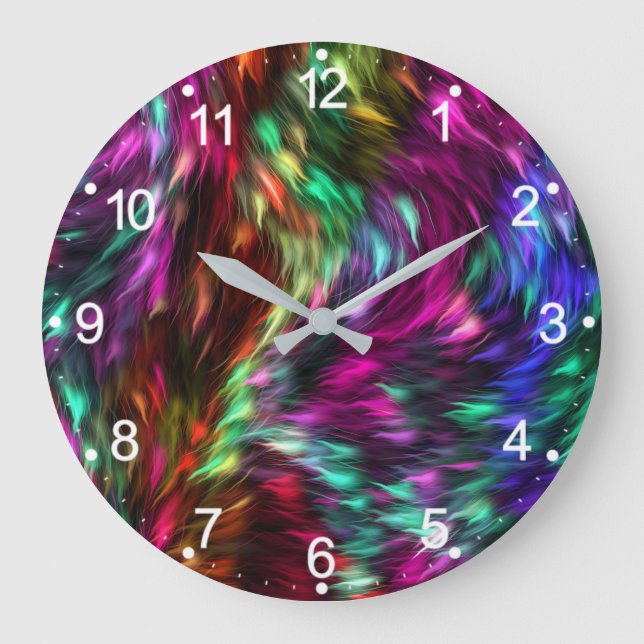 Abstrakt Colorful Päls Prismatic Background-24605 Stor Klocka (Framsida)