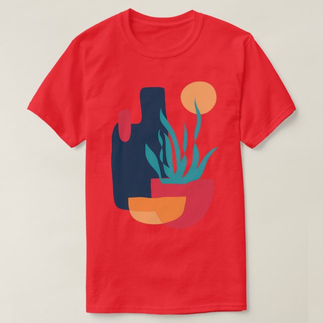 Abstrakt Colorful Plant T Shirt (Design framsida)