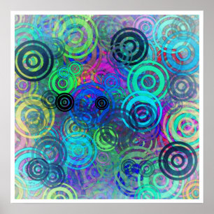 Abstrakt Colorful Ringar Poster