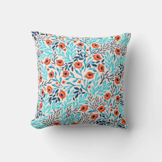 Abstrakt Colorful Ro: Vintage Blommigt Kudde