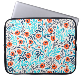 Abstrakt Colorful Ro: Vintage Blommigt Laptop Fodral