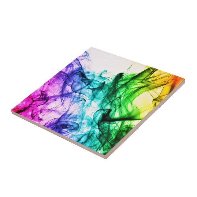 Abstrakt Colorful Smoke - Fantasy Vinkarare - Art Kakelplatta (Sidan)