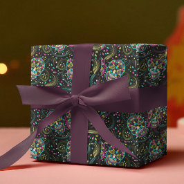Abstrakt Colorful Spooky Döskallars Halloween Presentpapper