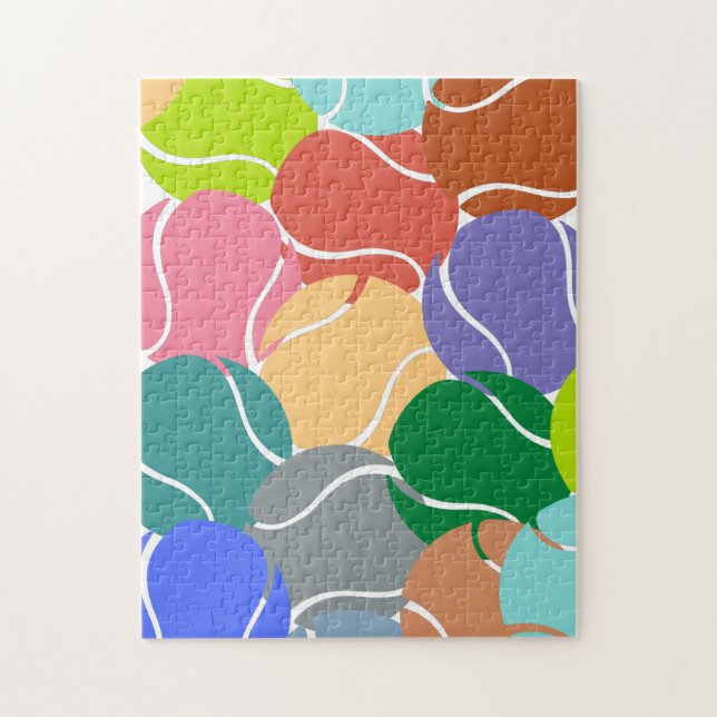 Abstrakt Colorful Tennis Bollar Mönster Sport Tema Pussel (Vertikal)
