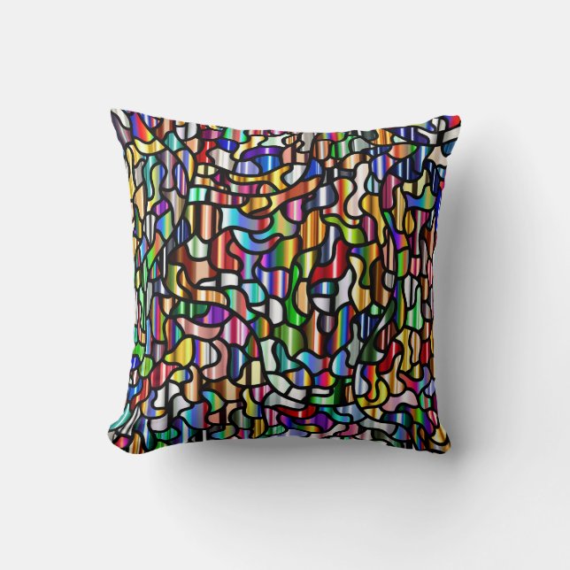 Abstrakt Colorful Tiled Mönster Kudde (Framsida)
