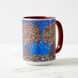Abstrakt Colorful Träd Mugg