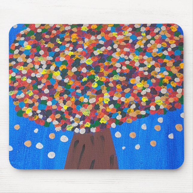 Abstrakt Colorful Träd Musmatta (Framsidan)