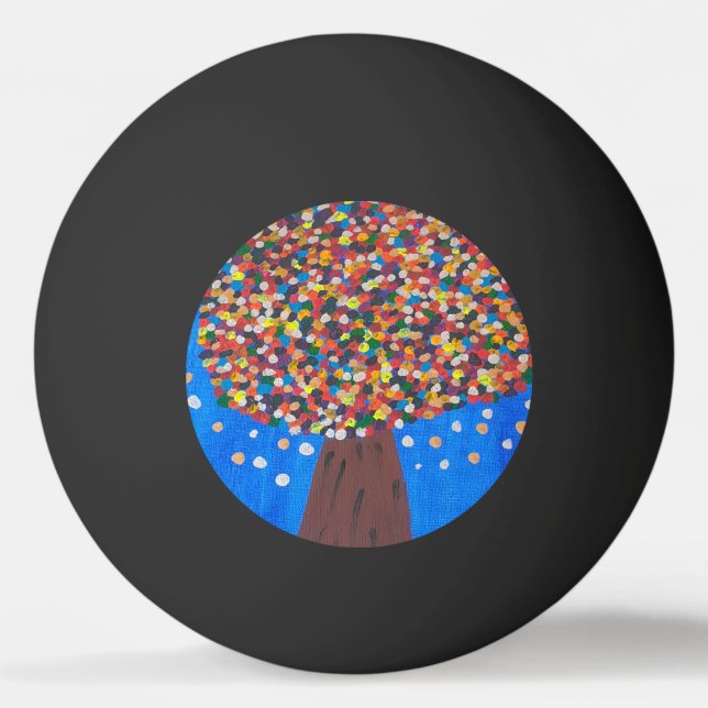 Abstrakt Colorful Träd Pingisboll (Framsidan)