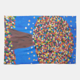 Abstrakt Colorful Träd Tea Towel Kökshandduk