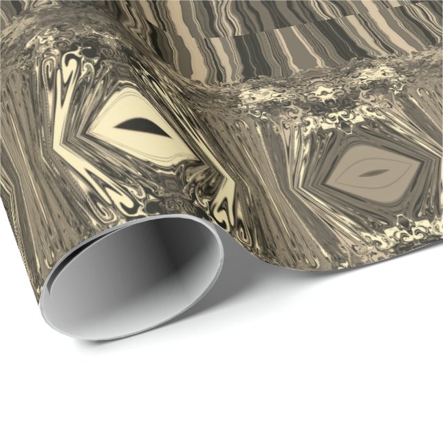 Abstrakt Colorful Twirlers P & P Halbrick Sepia Presentpapper (Rullad Hörn)