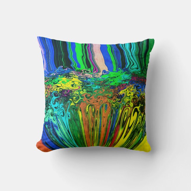 Abstrakt Colorful Twirlers Push & Pinch Greenleaf Kudde (Framsida)