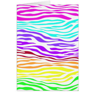 Abstrakt Colorful Zebra ränder Hälsningskort