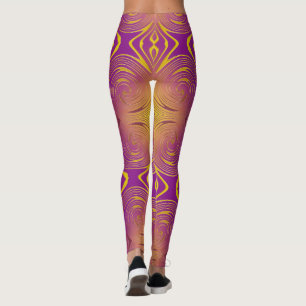 abstrakt colrful virvlar runt mönster leggings
