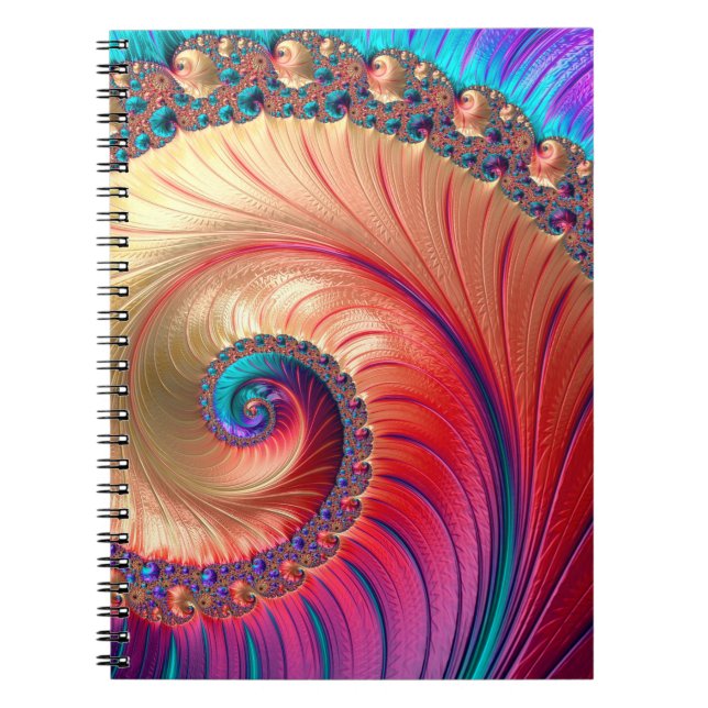 Abstrakt Computer genererade Fractal-design. En fr Anteckningsbok (Framsidan)