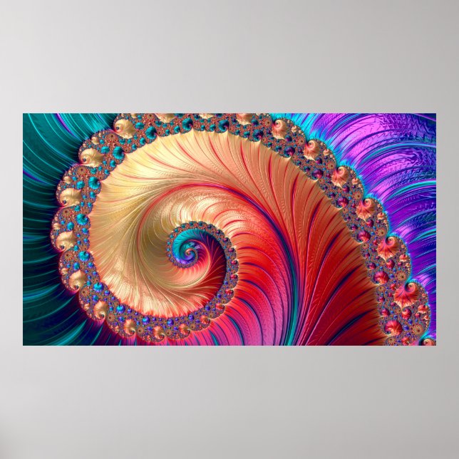 Abstrakt Computer genererade Fractal-design. En fr Poster (Framsidan)