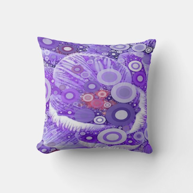 Abstrakt Concentric Circles Mosaic Lila Orchid Kudde (Framsida)