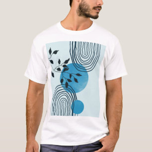 Abstrakt contemporary 2000-tropisk löv 1/3 t shirt