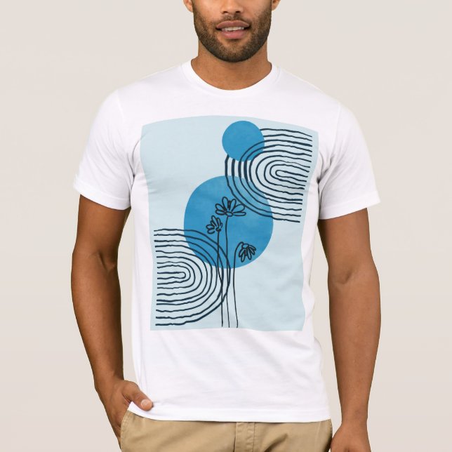 Abstrakt contemporary 2000-tropisk löv 3/3 t shirt (Framsida)
