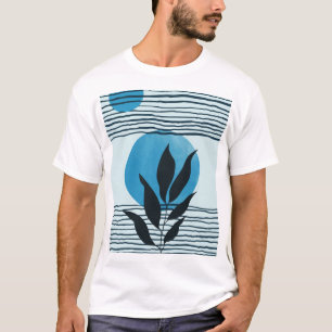 Abstrakt contemporary 2/3-tropisk löv 2/3-årsjubil t shirt