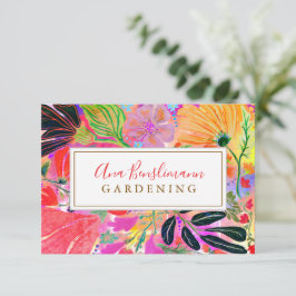Abstrakt cool modern blomster målning Trädgårdsskö Tack Kort