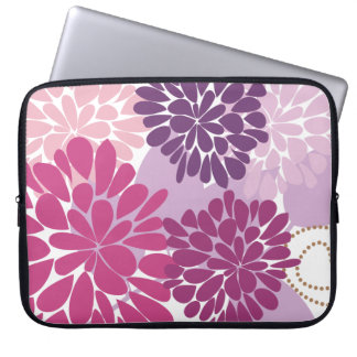 Abstrakt Coola Cute Girly Retro-Blommigt Laptop Fodral