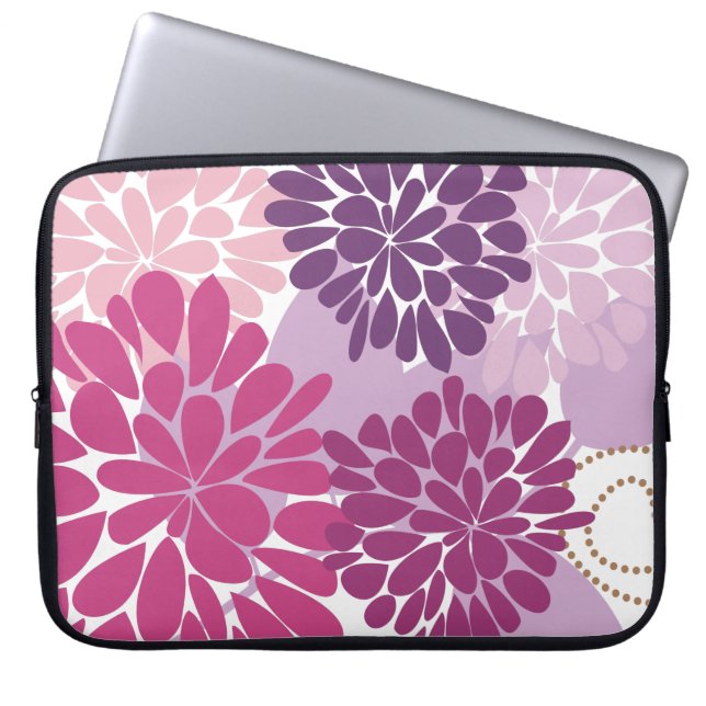 Abstrakt Coola Cute Girly Retro-Blommigt Laptop Fodral (Framsidan)