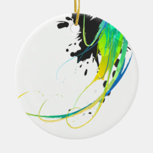 Abstrakt coola vatten Färgplattor Julgransprydnad Keramik