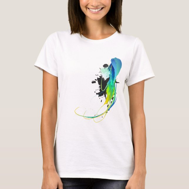 Abstrakt coola vatten Färgplattor Tee Shirt (Framsida)