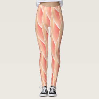 Abstrakt Coral Curly Wave Mönster Leggings